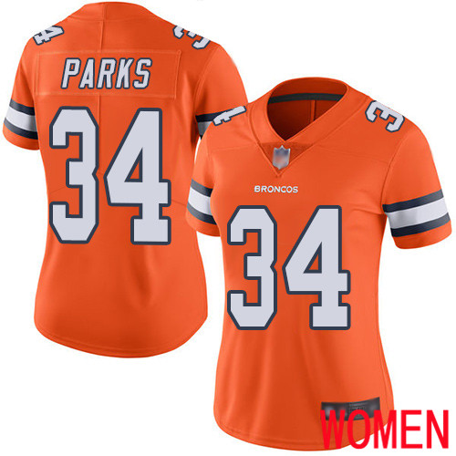Women Denver Broncos #34 Will Parks Limited Orange Rush Vapor Untouchable Football NFL Jersey->denver broncos->NFL Jersey